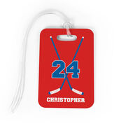 Hockey Bag/Luggage Tag - Personalized Hockey Crossed Sticks