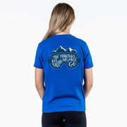 Skiing Short Sleeve T-Shirt - The Mountains Are Calling (Back Design)