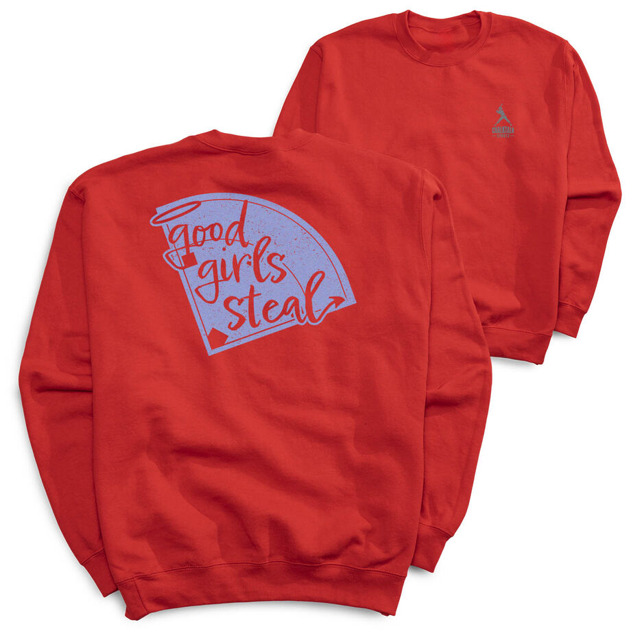 Softball Crewneck Sweatshirt - Good Girls Steal (Back Design)