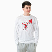 Basketball Long Sleeve Performance Tee - Slam Dunk Santa