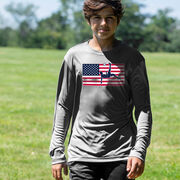 Soccer Long Sleeve Performance Tee - Patriotic Soccer