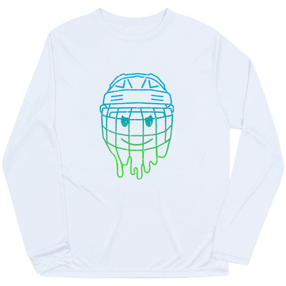 Hockey Long Sleeve Performance Tee - Have An Ice Day Smiley