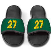 Softball Repwell&reg; Slide Sandals - Softball Number Stitches
