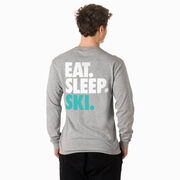 Skiing & Snowboarding Tshirt Long Sleeve - Eat. Sleep. Ski (Back Design)