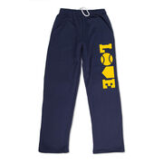 Softball Fleece Sweatpants - Softball Love (Yellow)