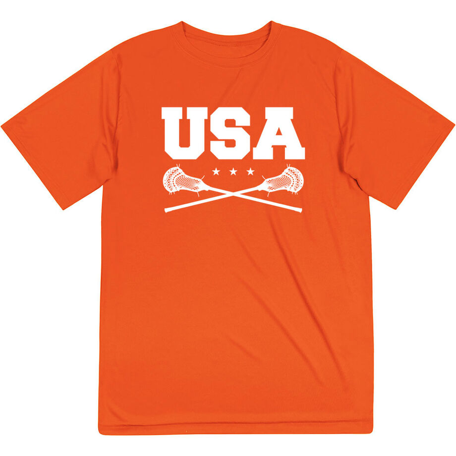 Guys Lacrosse Short Sleeve Performance Tee - USA