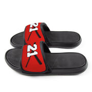 Softball Repwell&reg; Slide Sandals - Crossed Bats with Numbers