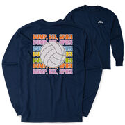 Volleyball Tshirt Long Sleeve - Bump, Set, Spike (Back Design)