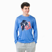 Guys Lacrosse Long Sleeve Performance Tee - Lacrosse Eagle