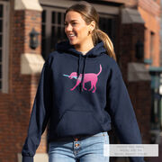 Girls Lacrosse Hooded Sweatshirt - LuLa the Lax Dog (Pink)