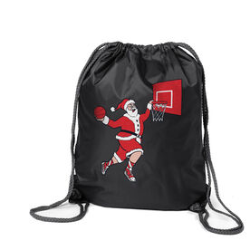 Basketball Drawstring Backpack - Slam Dunk Santa
