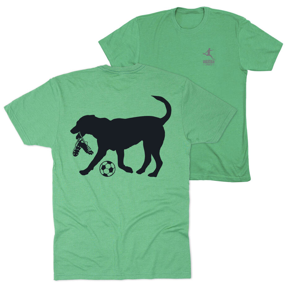 Soccer Short Sleeve T-Shirt - Spot The Soccer Dog (Back Design)