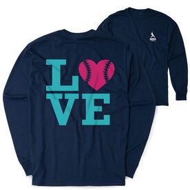 Softball Tshirt Long Sleeve - Love (Back Design)
