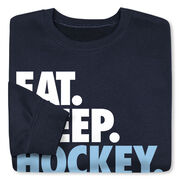 Hockey Crewneck Sweatshirt - Eat Sleep Hockey (Bold)