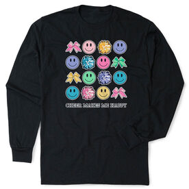 Cheerleading Tshirt Long Sleeve - Cheer Makes Me Happy