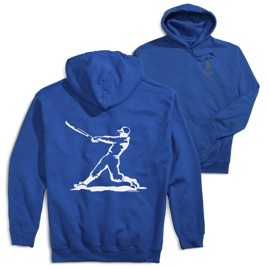 Baseball Hooded Sweatshirt - Baseball Player (Back Design)