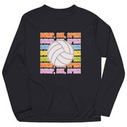 Volleyball Long Sleeve Performance Tee - Bump, Set, Spike