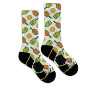 Pickleball Graphic Flex Mid-Calf Socks - Pickleball Doodle