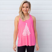 Lacrosse Flowy Racerback Tank Top - Merry Laxmas Tree