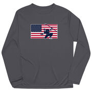 Hockey Long Sleeve Performance Tee - Patriotic Hockey