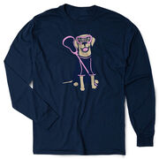 Girls Lacrosse Tshirt Long Sleeve - Lily The Lacrosse Dog