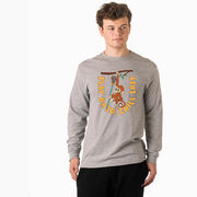 Guys Lacrosse Tshirt Long Sleeve - Play Hard, Chill Easy