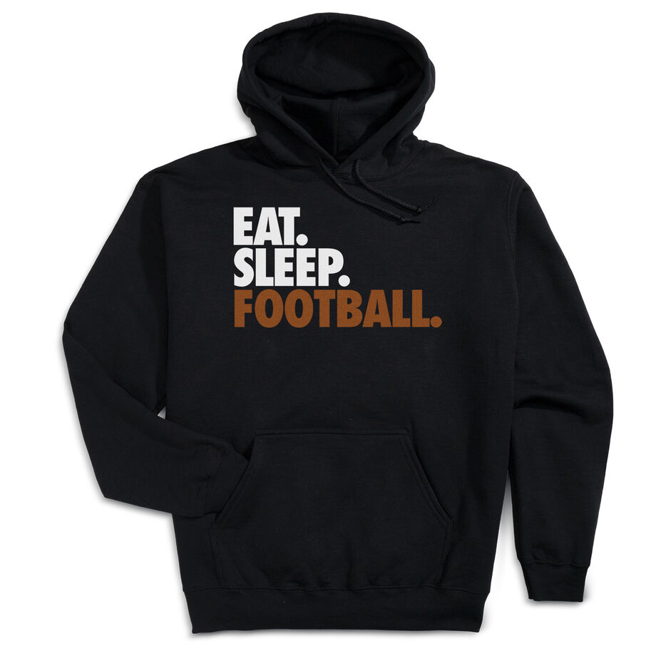 Football Hooded Sweatshirt - Eat. Sleep. Football. [Adult X-Large/Black] - SS
