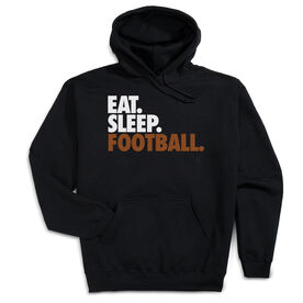 Football Hooded Sweatshirt - Eat. Sleep. Football. [Youth Large/Black] - SS