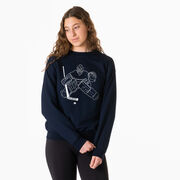 Hockey Crewneck Sweatshirt - Hockey Goalie Sketch