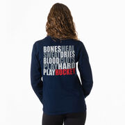 Hockey Tshirt Long Sleeve - Bones Saying (Back Design)
