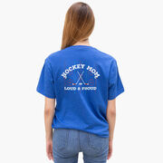 Hockey Short Sleeve T-Shirt - Loud and Proud Hockey Mom (Back Design) 