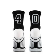 Team Number Woven Quarter Length Socks - Black