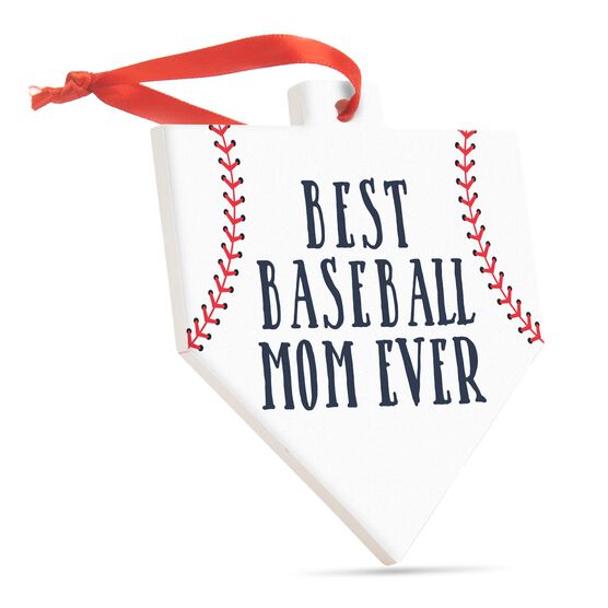 Baseball Home Plate Ceramic Ornament - Best Baseball Mom Ever