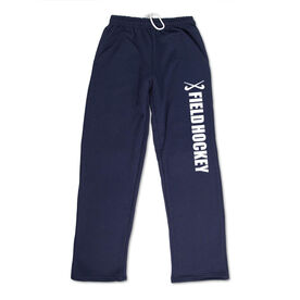Field Hockey Fleece Sweatpants - Field Hockey With Sticks [Adult XX-Large/Navy] - SS