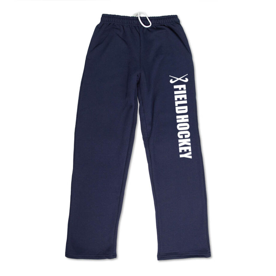 Field Hockey Fleece Sweatpants - Field Hockey With Sticks [Adult XX-Large/Navy] - SS