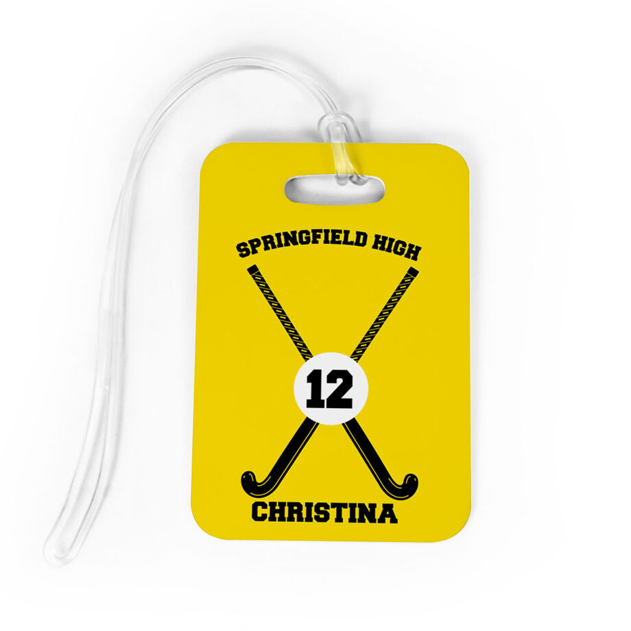Field Hockey Bag/Luggage Tag - Personalized Team Crossed Sticks