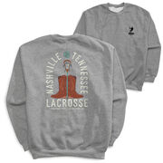 Guys Lacrosse Crewneck Sweatshirt - Nashville Lacrosse (Back Design)