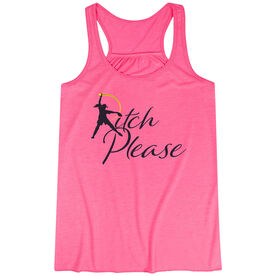 Softball Flowy Racerback Tank Top - Pitch Please