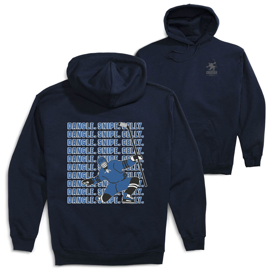 Hockey Hooded Sweatshirt - Dangle Snipe Celly Player (Back Design)