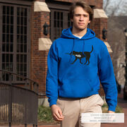 Guys Lacrosse Hooded Sweatshirt - Max The Lax Dog