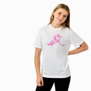 Hockey Short Sleeve Performance Tee - Neon Hockey Girl