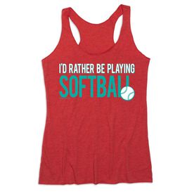 Softball Women's Everyday Tank Top - I'd Rather Be Playing Softball