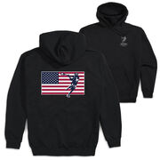 Guys Lacrosse Hooded Sweatshirt - Patriotic Lacrosse (Back Design)