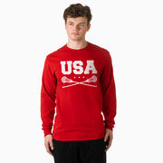 Guys Lacrosse Tshirt Long Sleeve - USA