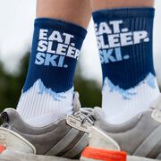 Skiing Woven Mid-Calf Socks - Eat. Sleep. Ski