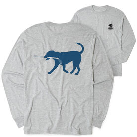 Hockey Tshirt Long Sleeve - Rockey The Hockey Dog (Back Design)