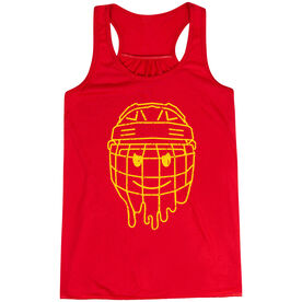 Hockey Flowy Racerback Tank Top - Have An Ice Day Smiley Face