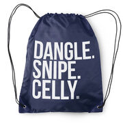 Hockey Drawstring Backpack - Dangle Snipe Celly Words