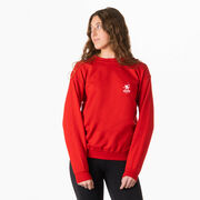 Hockey Crewneck Sweatshirt - Hockey Girl Glitch (Back Design)