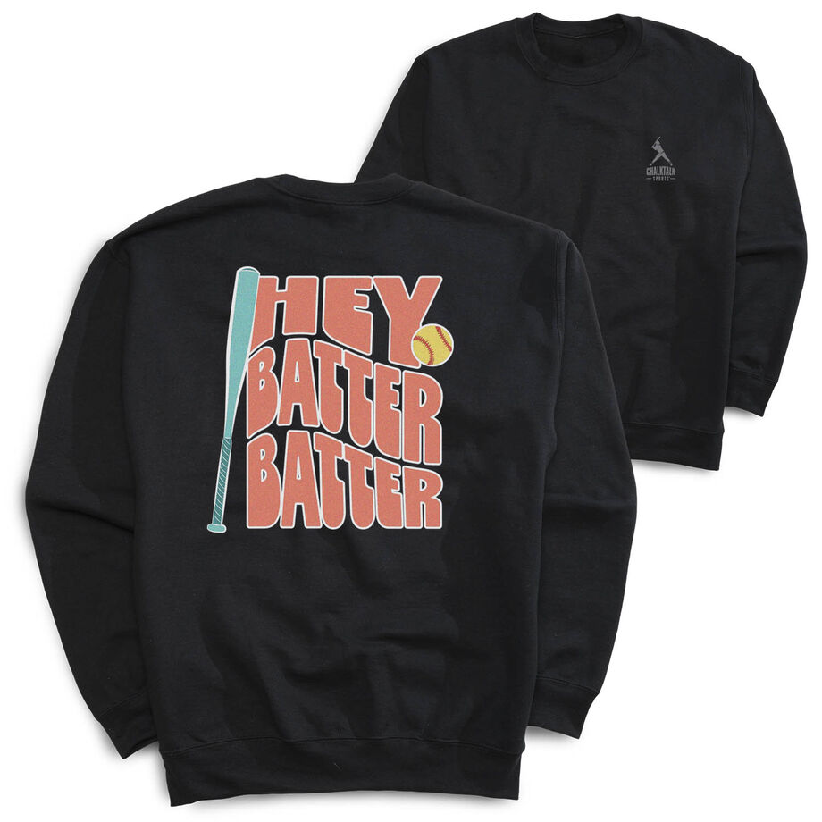 Softball Crewneck Sweatshirt - Hey Batter Batter (Back Design)